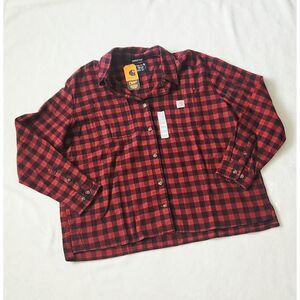 Carhartt NWT rugged flex loose fit midwieght flannel long-sleeve plaid shirt 1X